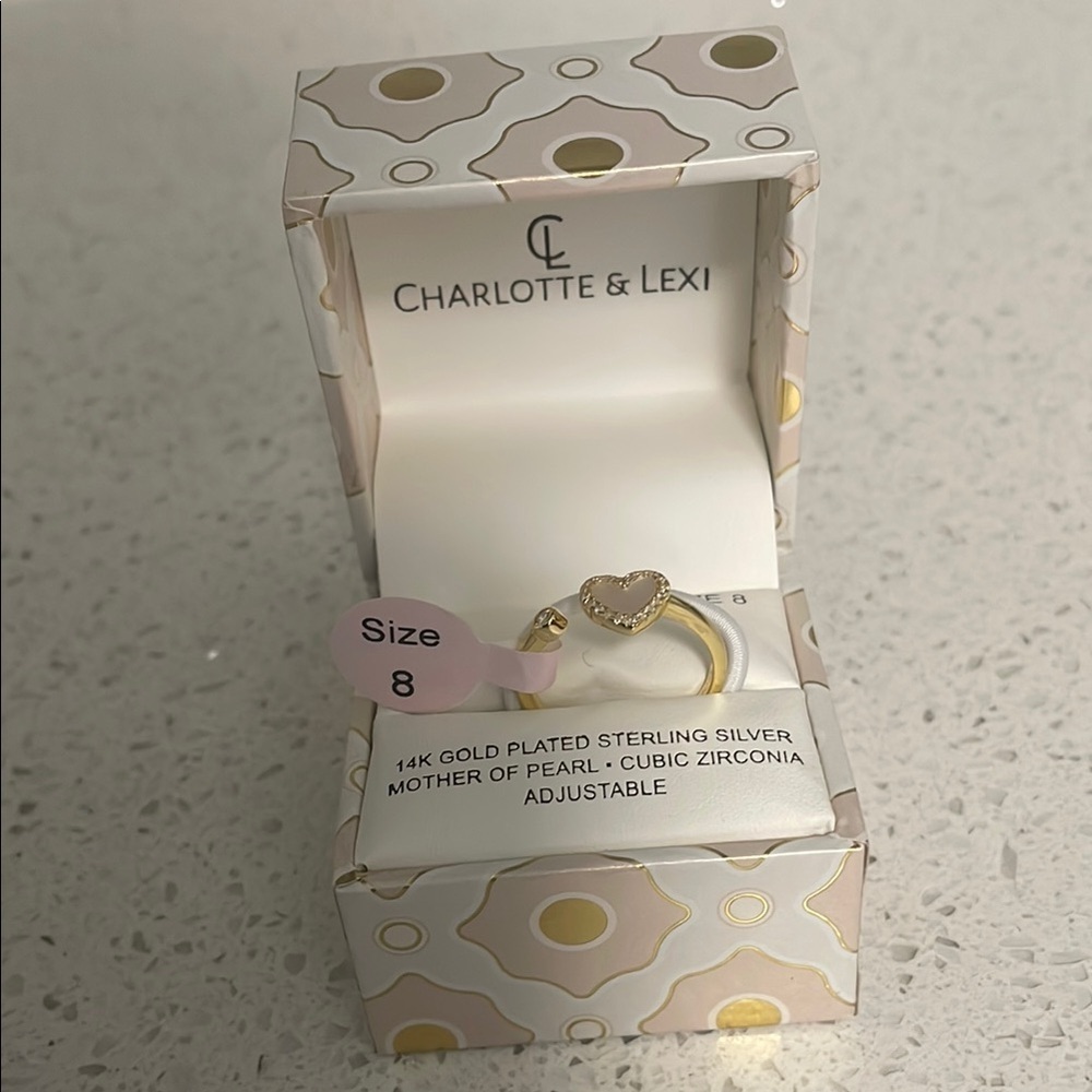 Charlotte & Lexi Gold Plated Heart Ring